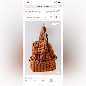 Free People Movement Quilted Hiker Pack in color toffee